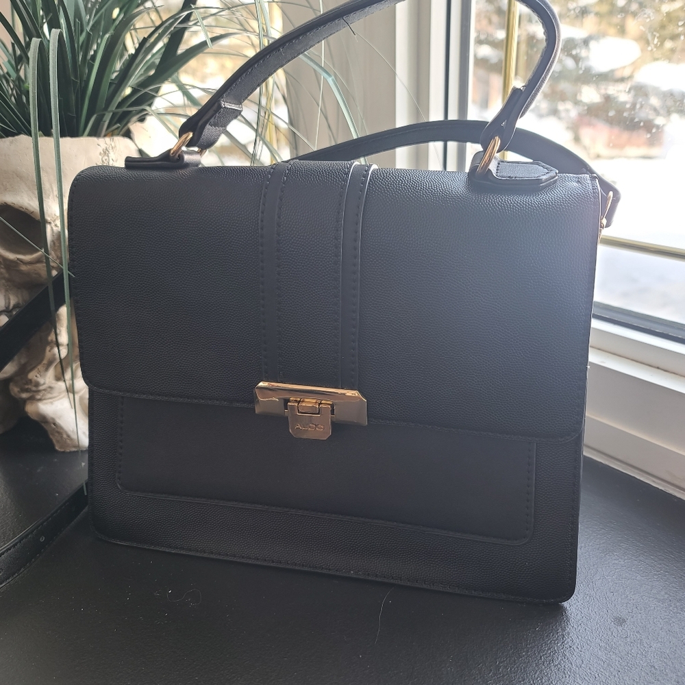 As New! Black Aldo Bag. Gold Hardware